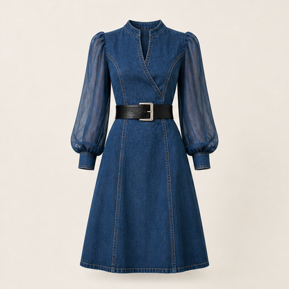 Velmira – Abito Jeans Svasato Effetto Snellente Blue