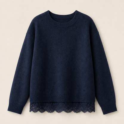 Novarla – Maglione Oversize con Pizzo Navy