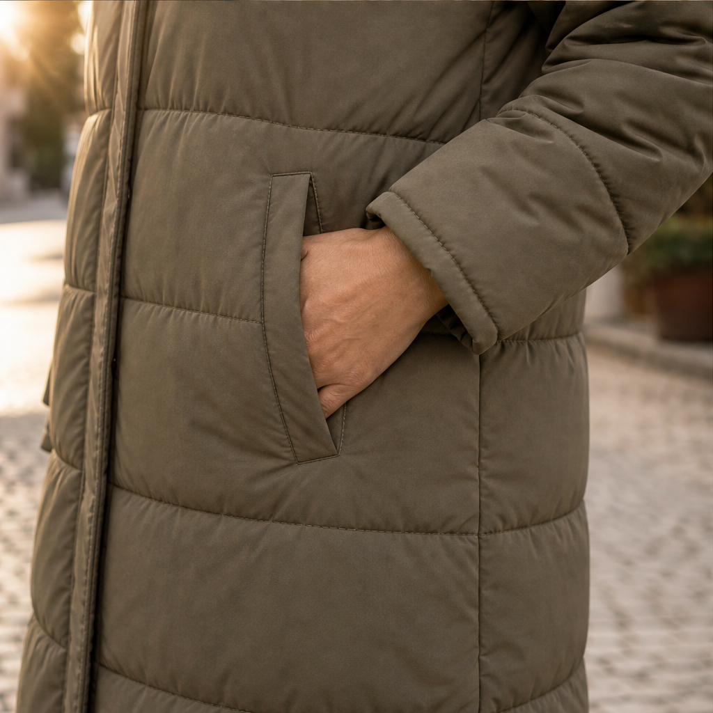 Verlonia – Piumino Lungo Reversibile con Cappuccio detail