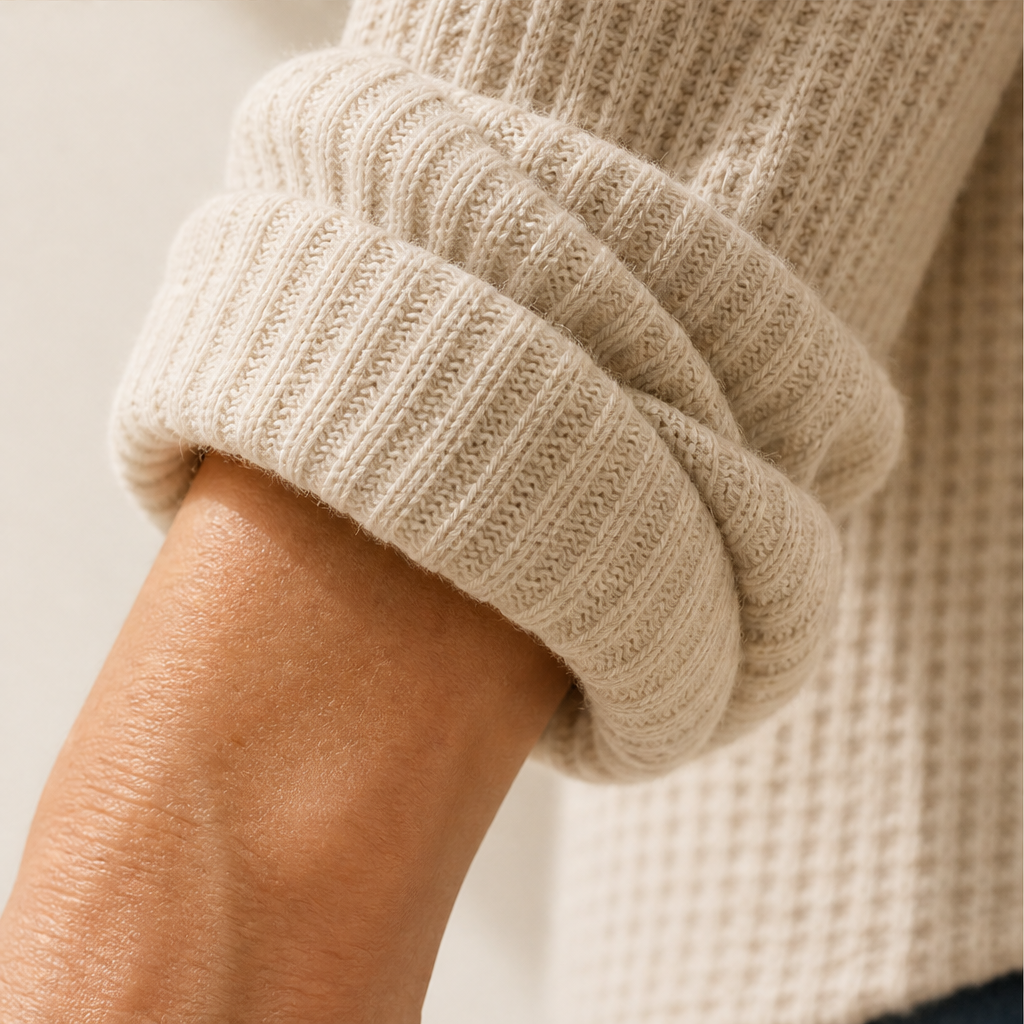 Morvenna – Maglia Henley in Maglia a Nido d'Ape detail