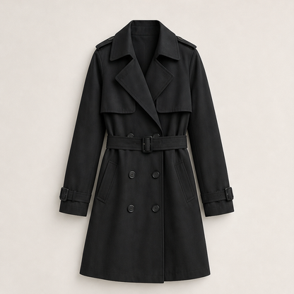 Velvano – Trench Coat Doppiopetto Classico Black