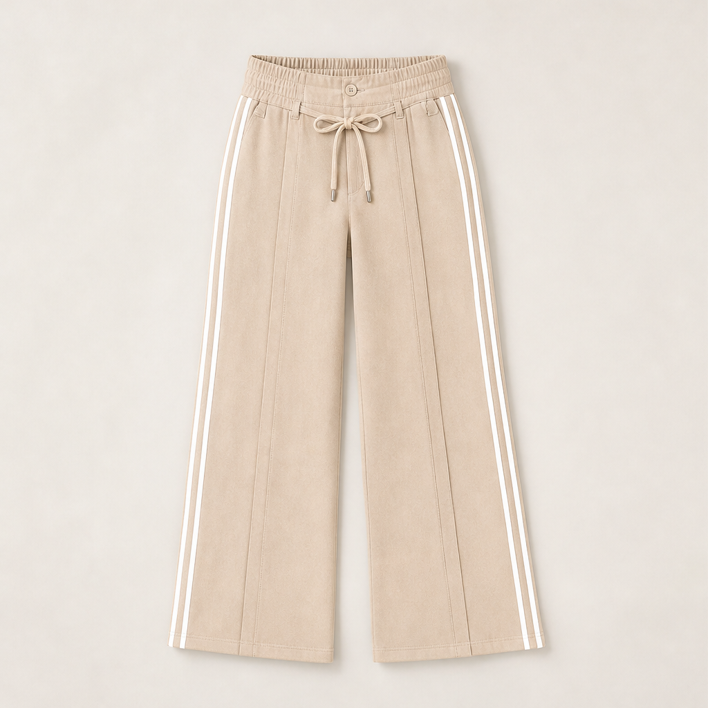 Velmora – Pantaloni a Vita Alta con Coulisse Beige