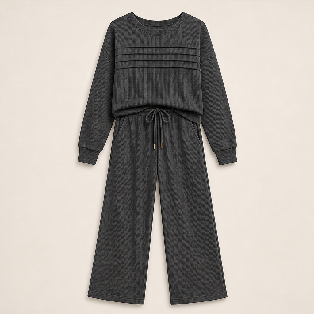 Morvenda – Girocollo Costine e Pantaloni Coulisse Grey