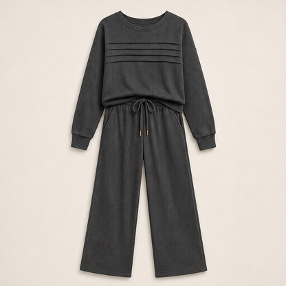 Morvenda – Girocollo Costine e Pantaloni Coulisse Grey