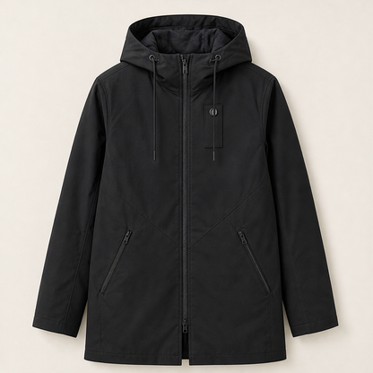 Vernisio – Giacca Lunga con Cappuccio Black
