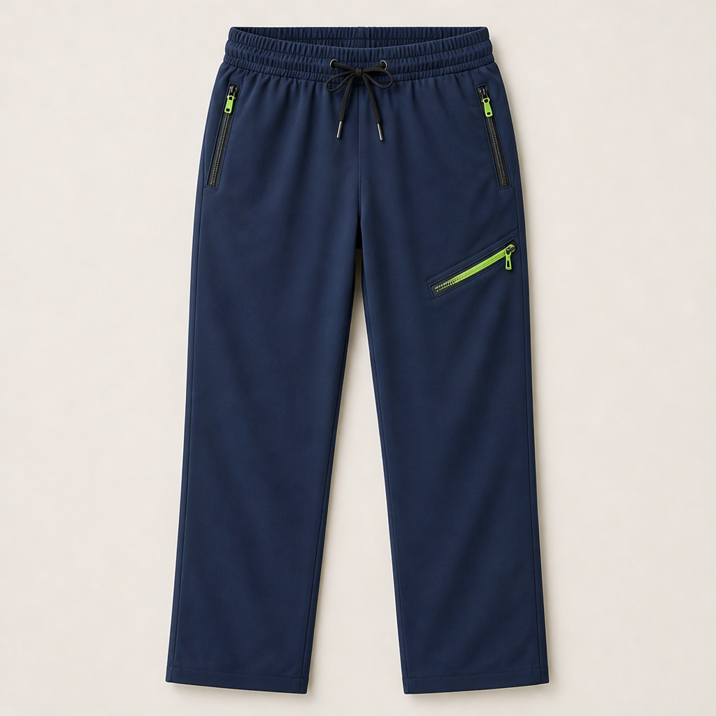 Velomia – Pantaloni Sportivi Slim con Tasche Zip Navy
