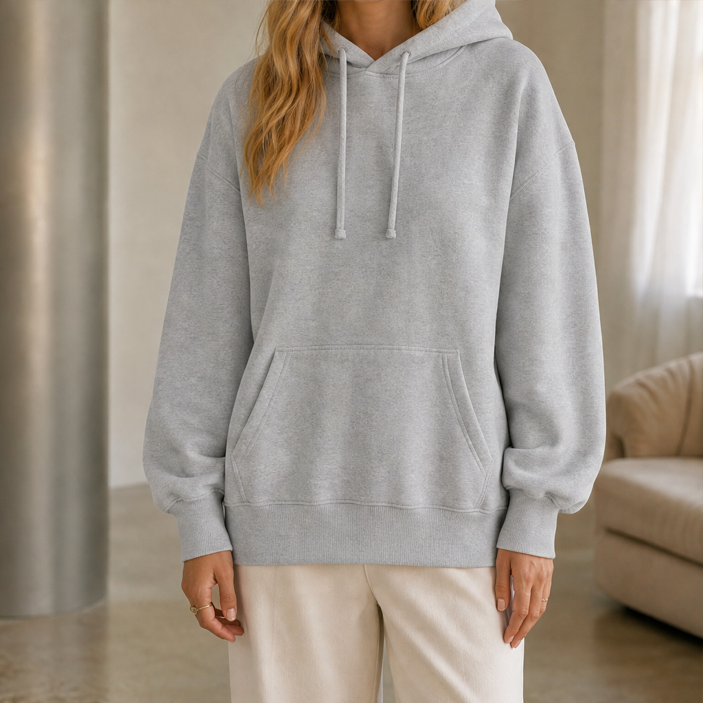 Morvale – Felpa Oversize con Cappuccio Grey