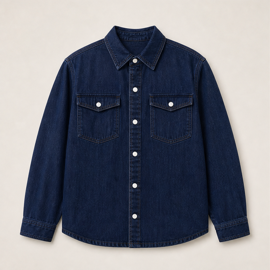 Vorano – Giacca-Camicia Oversize in Denim Navy