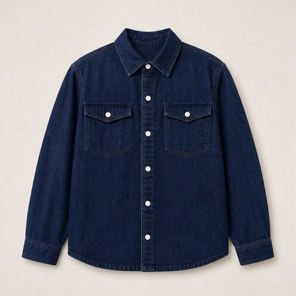 Vorano – Giacca-Camicia Oversize in Denim Navy