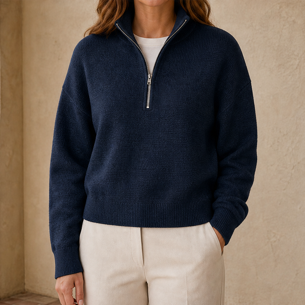 Varonne – Maglione Mezza Zip Comfort Navy