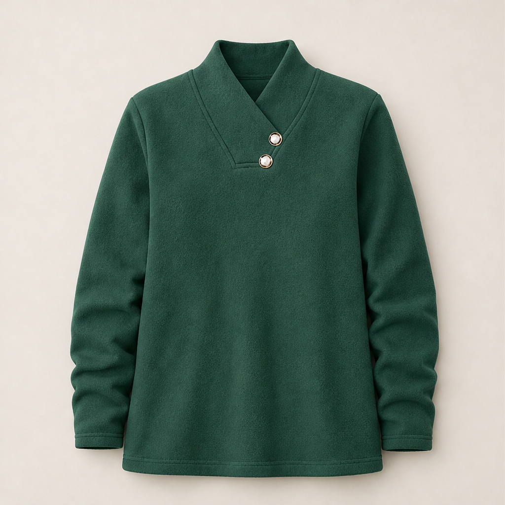 Bonya – Maglia Scollo a V con Bottoni Green
