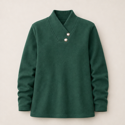 Bonya – Maglia Scollo a V con Bottoni Green