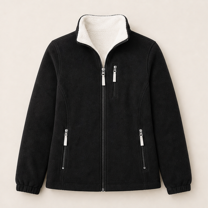 Calorina – Giacca Foderata in Pile con Cappuccio Black