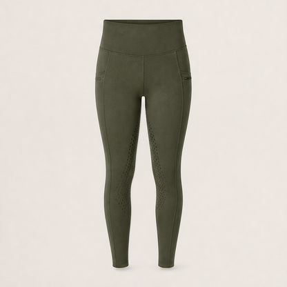 Calorra – Leggings Termici Full Seat da Equitazione Olive