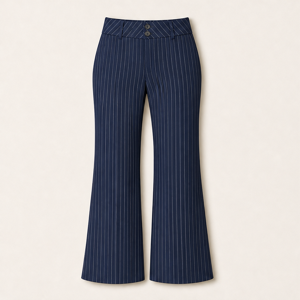 Velarno – Pantaloni a Righe Svasati Navy