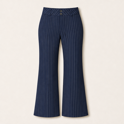 Velarno – Pantaloni a Righe Svasati Navy