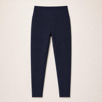 Voltara – Leggings Vita Alta Foderati in Pile Navy