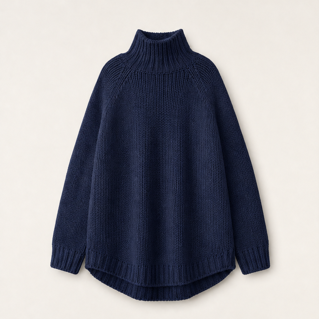 Vindalma – Maglione Dolcevita a Maniche Pipistrello Navy