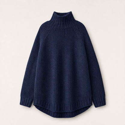 Vindalma – Maglione Dolcevita a Maniche Pipistrello Navy