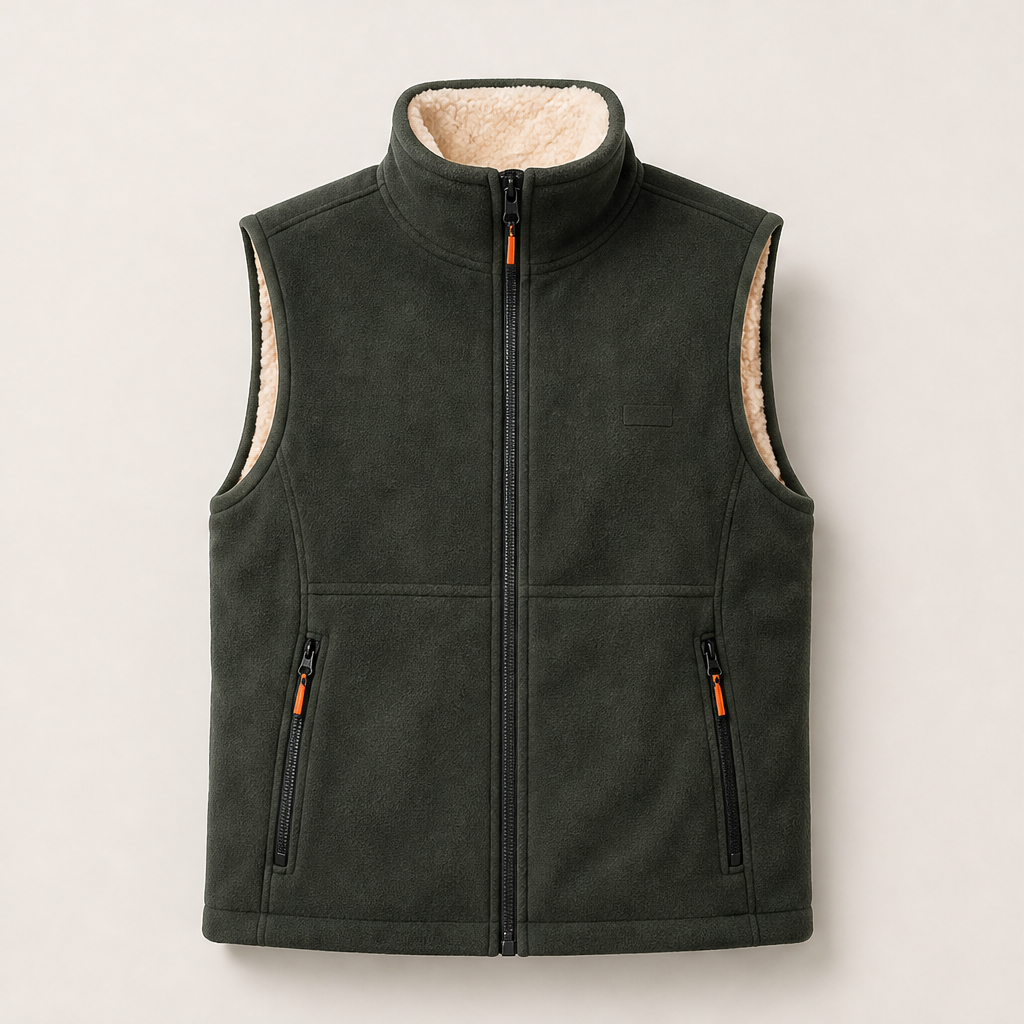 Vortano – Gilet Invernale Imbottito in Pile Olive