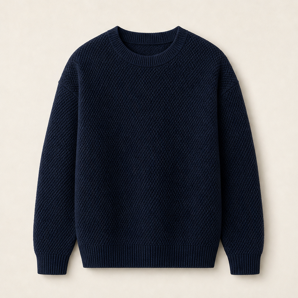 Vernoli – Maglione Girocollo Trama a Rombi Navy