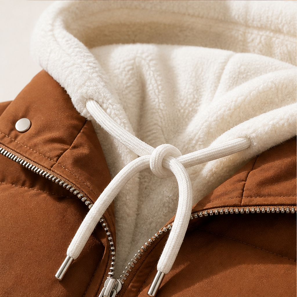 Vernasca – Gilet Piumino con Cappuccio Bicolore detail