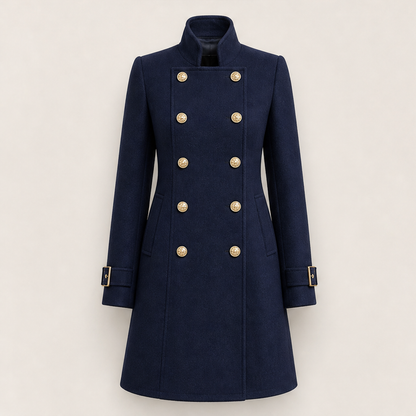 Verlano – Cappotto Doppiopetto Collo Alla Coreana Navy