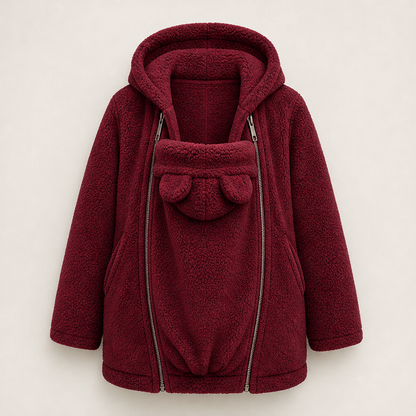 Marsupino – Giacca in Pile Porta Bebè Canguro Burgundy