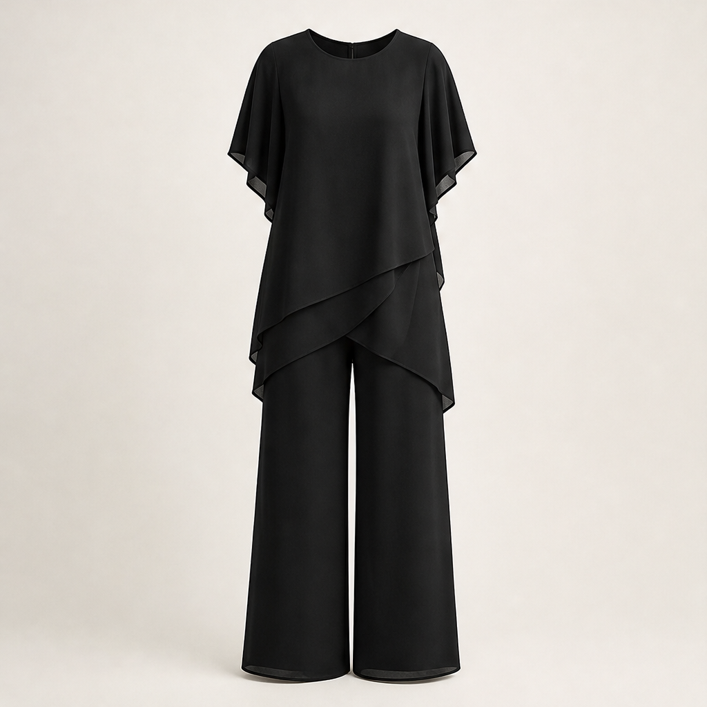 Velania – Completo Flowy Orlo Asimmetrico Black