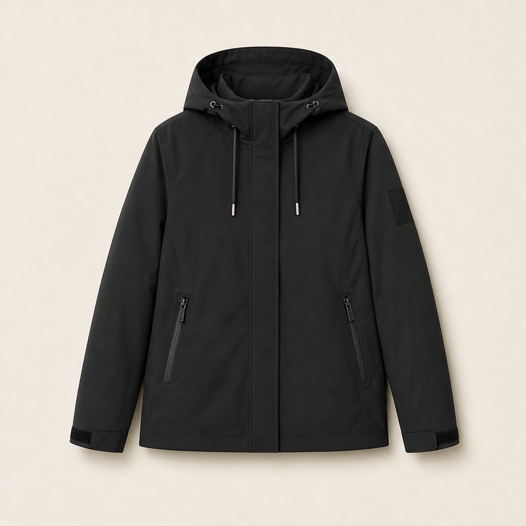 Ventoria – Giacca Impermeabile con Cappuccio Black