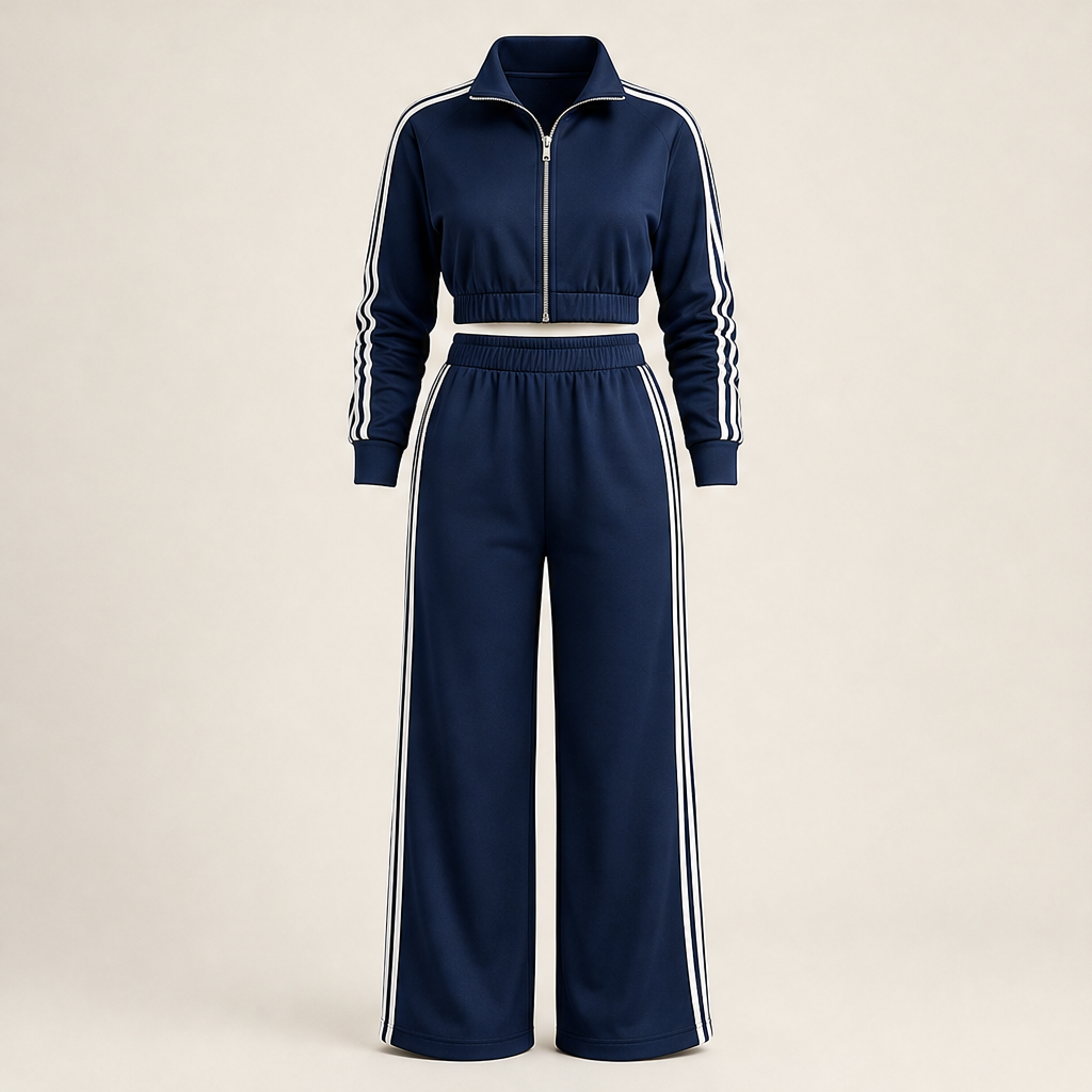 Vezano – Tuta Due Pezzi a Righe con Zip Navy