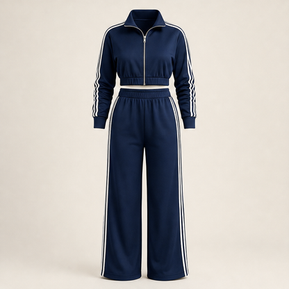 Vezano – Tuta Due Pezzi a Righe con Zip Navy