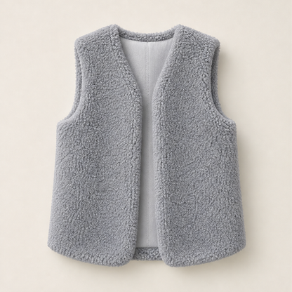 Orsolana – Gilet in Teddy Senza Maniche Grey
