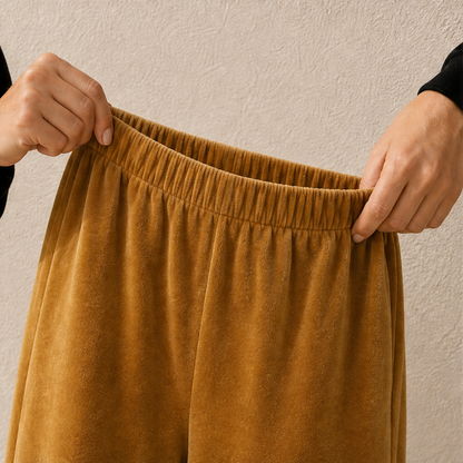 Velmora – Completo Due Pezzi in Velour Gamba Larga detail