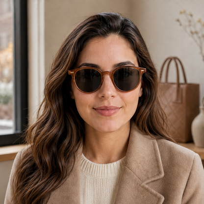 Custodia – Lenvara – Astuccio Porta Occhiali in Pelle PU con Apertura Elastica Tortoise