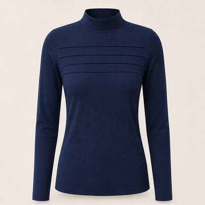 Zinie – Top a Collo Alto con Stampa Floreale Navy