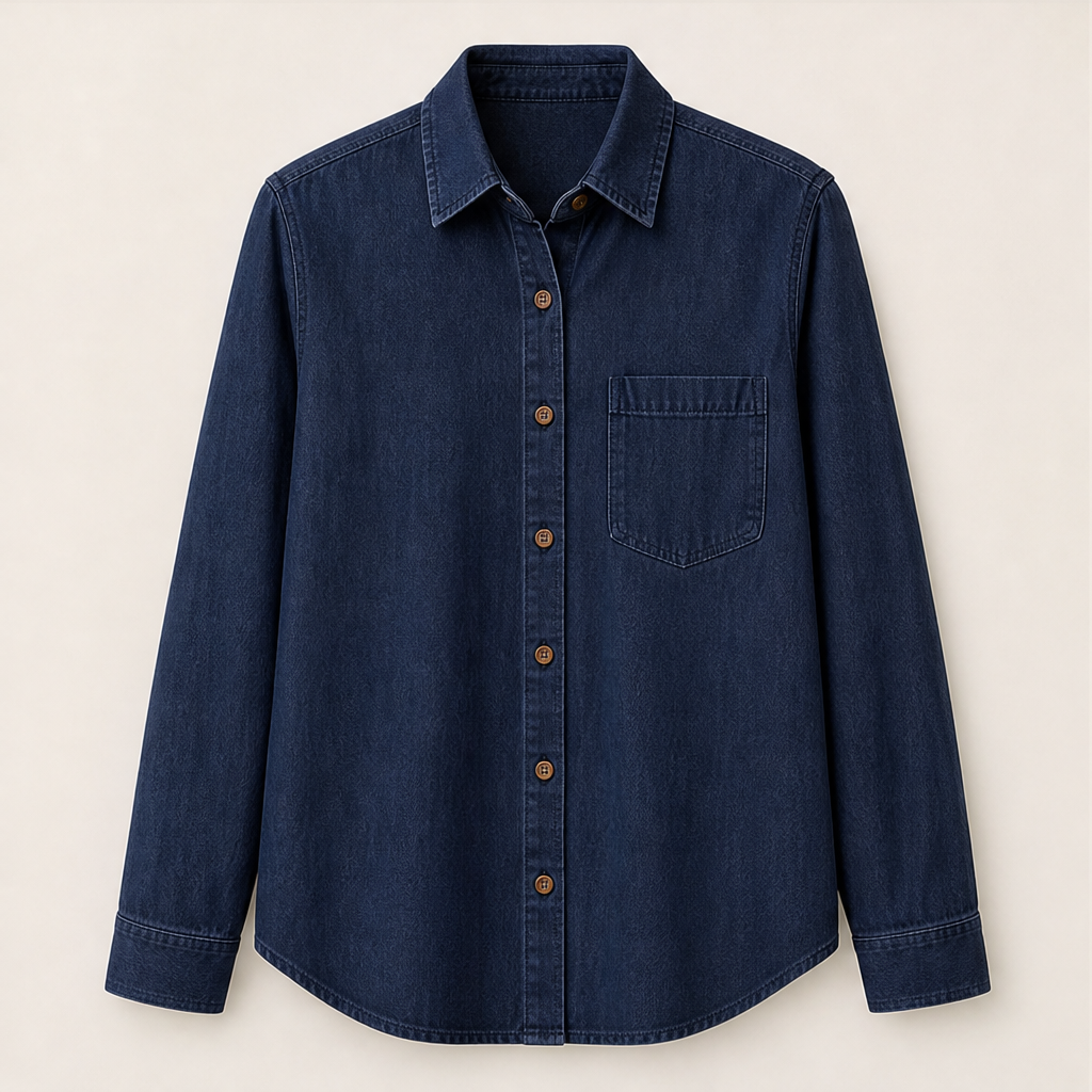 Denara – Camicia in Denim Leggero Navy