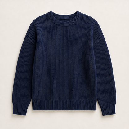 Maglera – Pullover Girocollo a Costine Navy