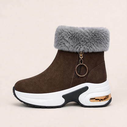 Nevalia – Stivaletti da Neve Antiscivolo con Pelliccia Brown