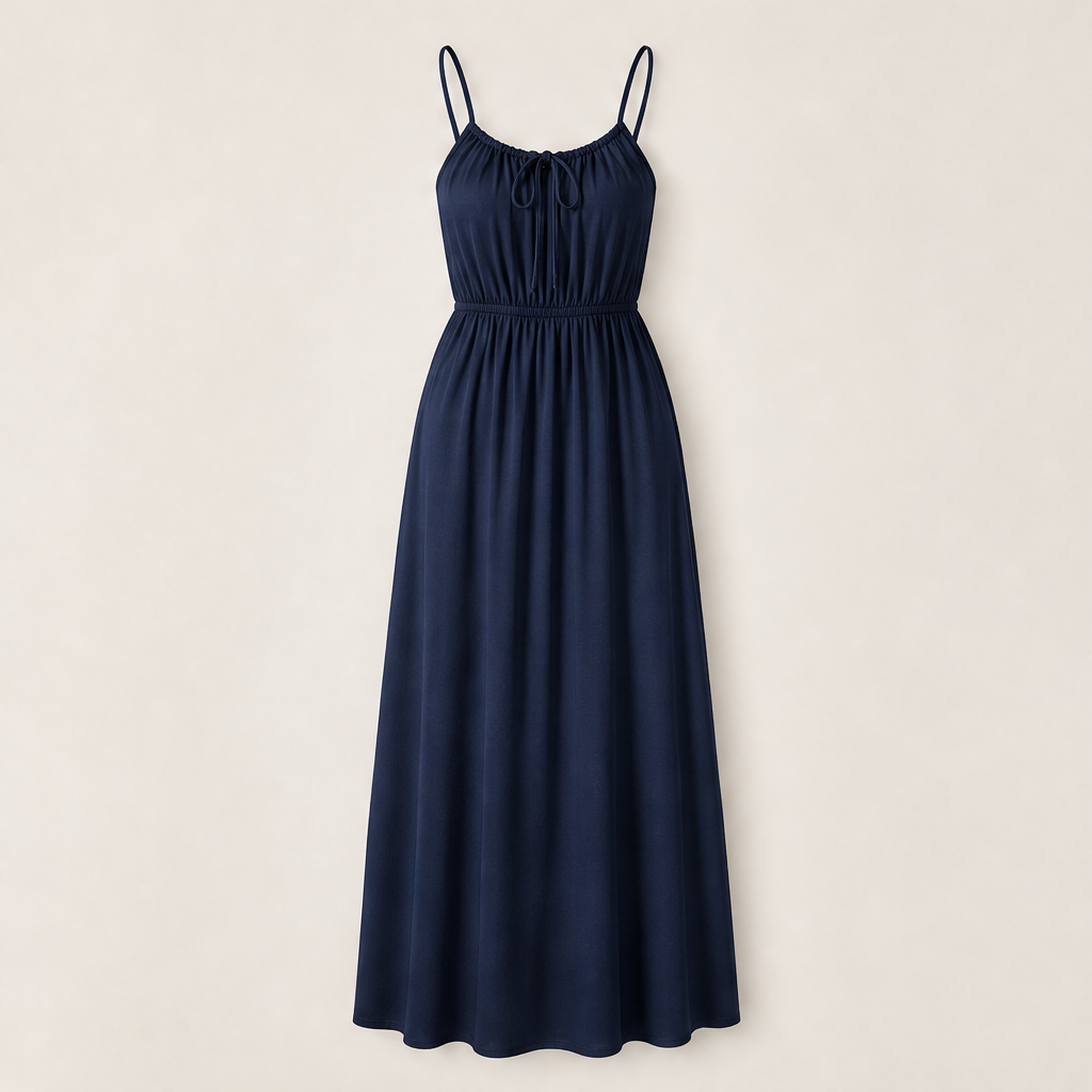 Voliera – Abito Lungo con Coulisse Regolabile Navy