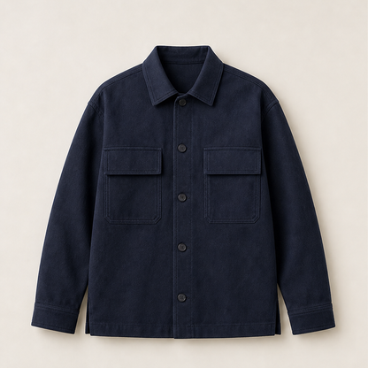 Cordavo – Overcamicia Strutturata in Twill Navy