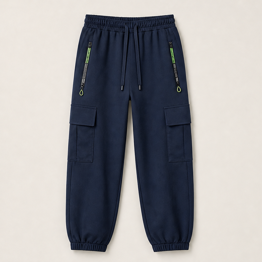 Varonne – Pantaloni Cargo Vintage Elasticizzati Navy