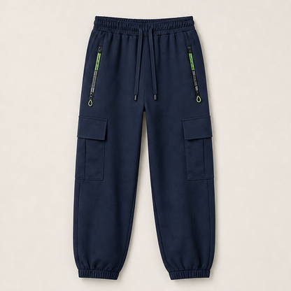 Varonne – Pantaloni Cargo Vintage Elasticizzati Navy