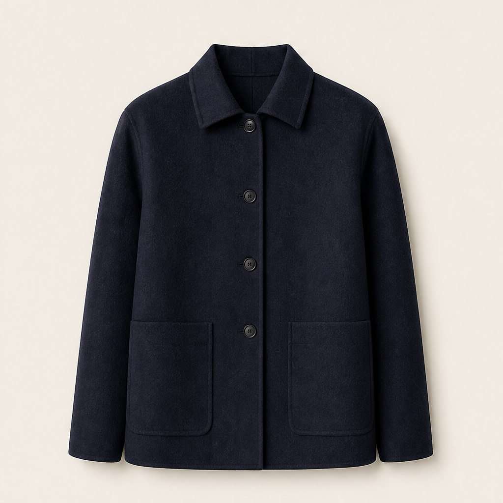 Lanovera – Overshirt in Lana a Strato Singolo Navy