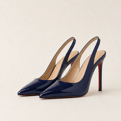 Vellorosa – Décolleté Slingback in Vernice a Punta Navy