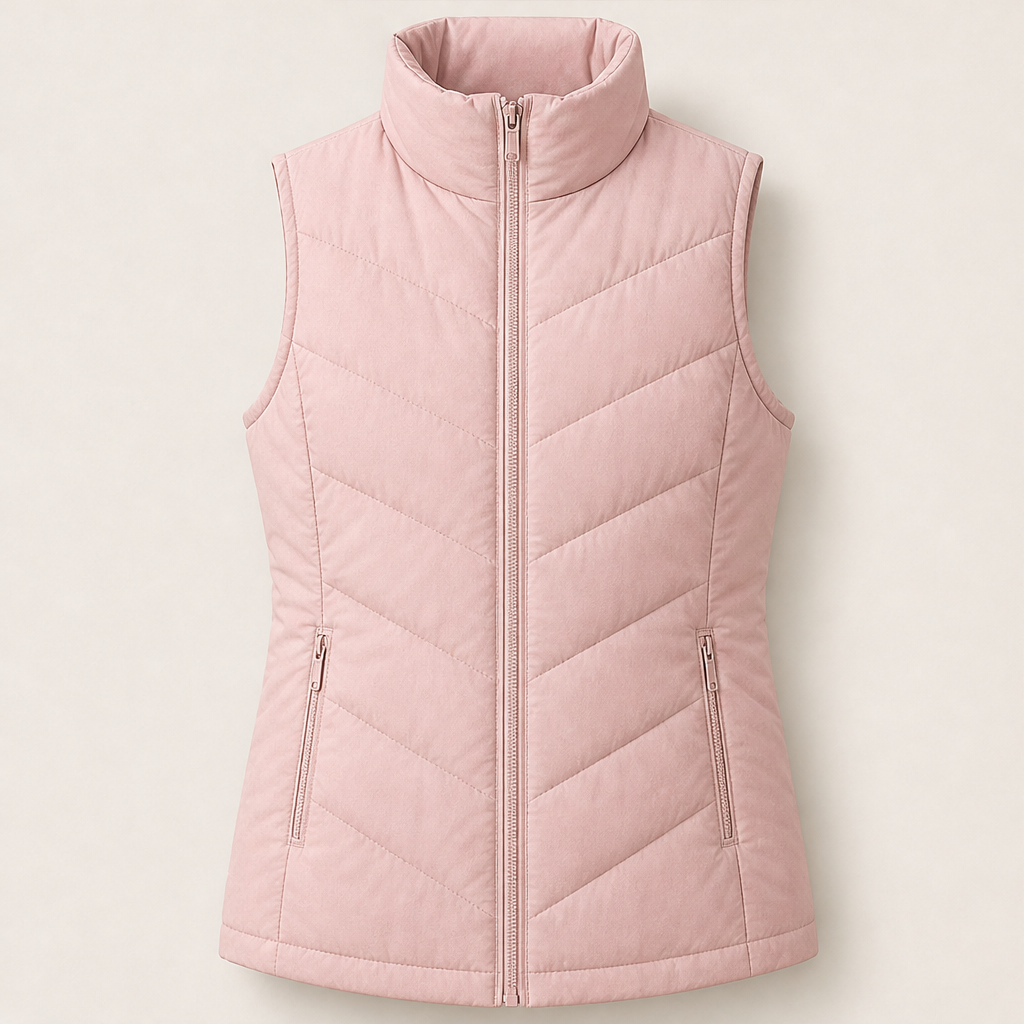Novarina – Gilet Trapuntato Collo Alto Pink