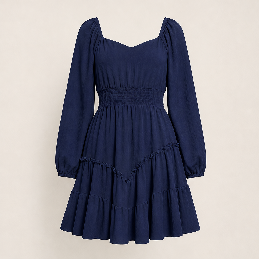 Varelli – Abito Mini a Balze Multistrato Navy