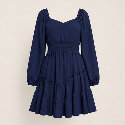 Varelli – Abito Mini a Balze Multistrato Navy