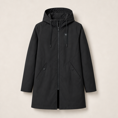 Novarla – Cappotto Midi con Cappuccio Black