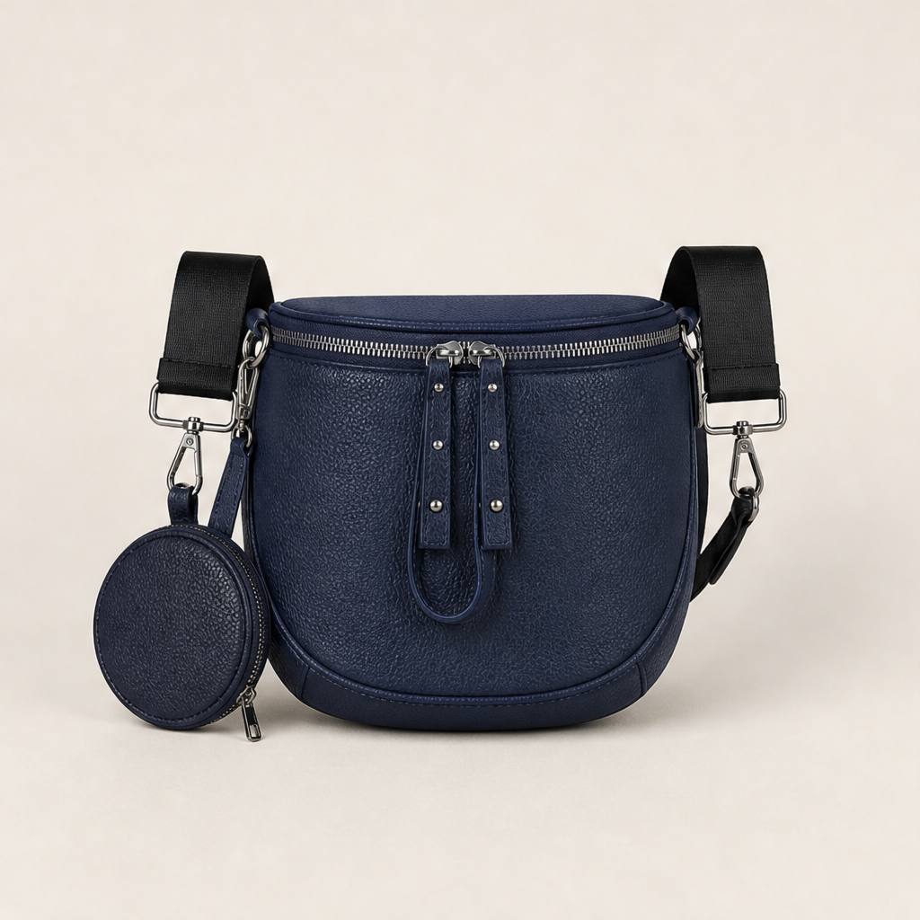 Serafina – Marsupio Grande con Tracolla e Porta Monete Navy